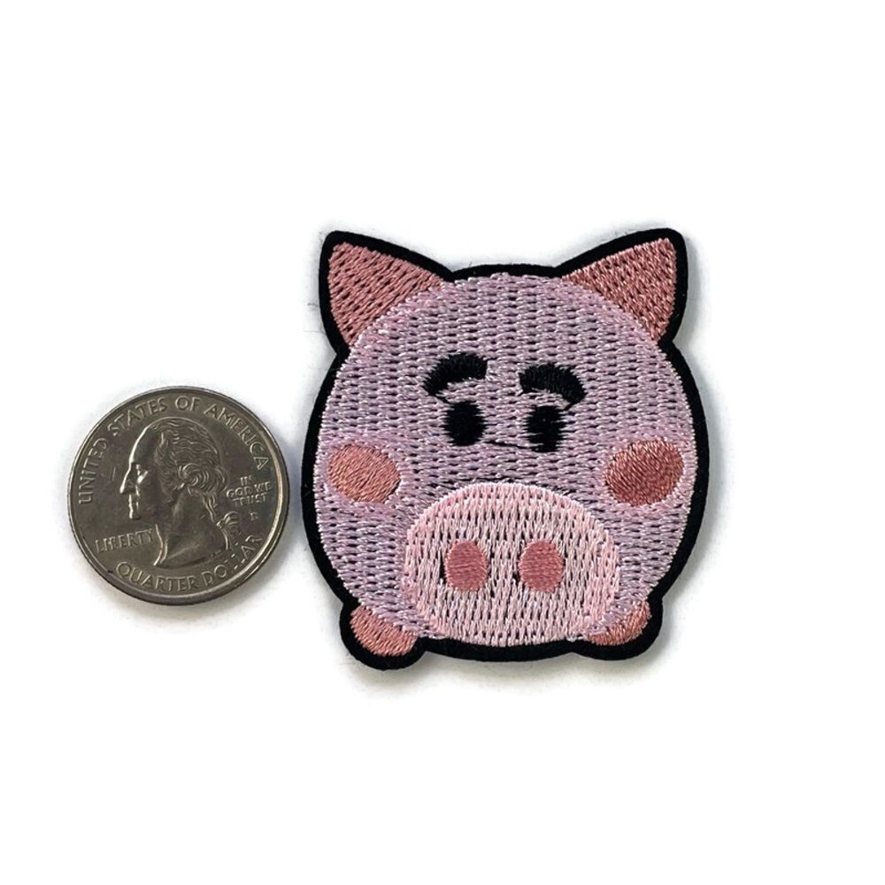 Pink Pig Small Embroidered Patch - Picture 2 of 3